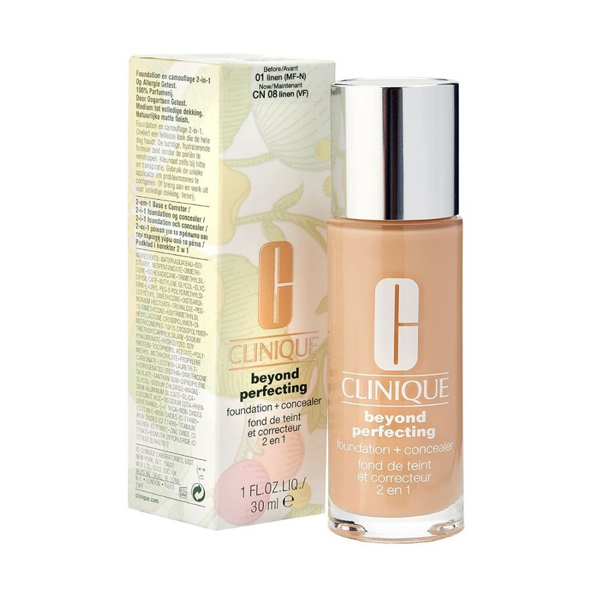 Liquid Make Up Base Clinique Beyond Perfecting 1-linen 2-in-1 30 ml - Clinique Maroc - Aylal Beauty