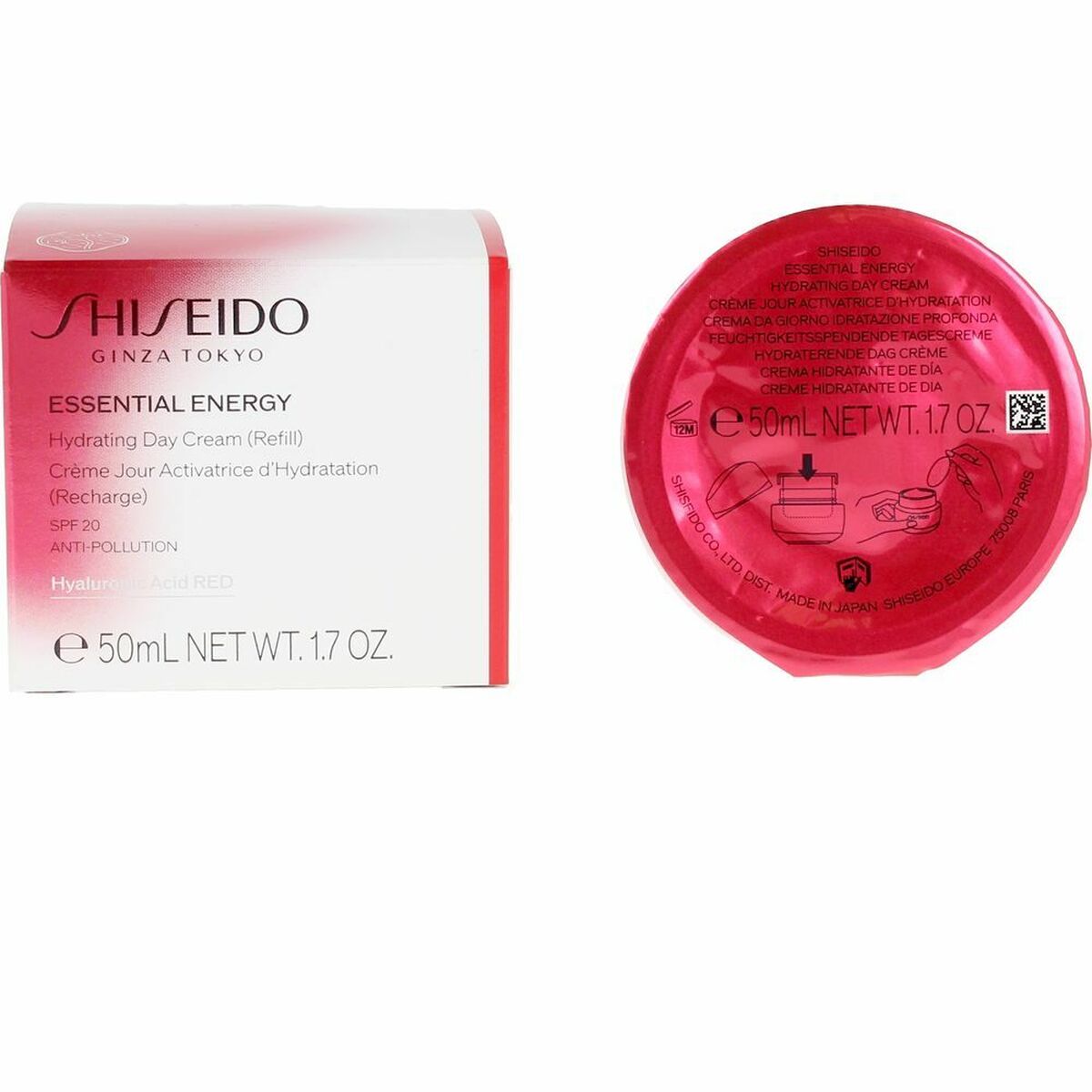 Hydrating Cream Shiseido Essential Energy Refill Spf 20 (50 ml) - Shiseido Maroc - Aylal Beauty
