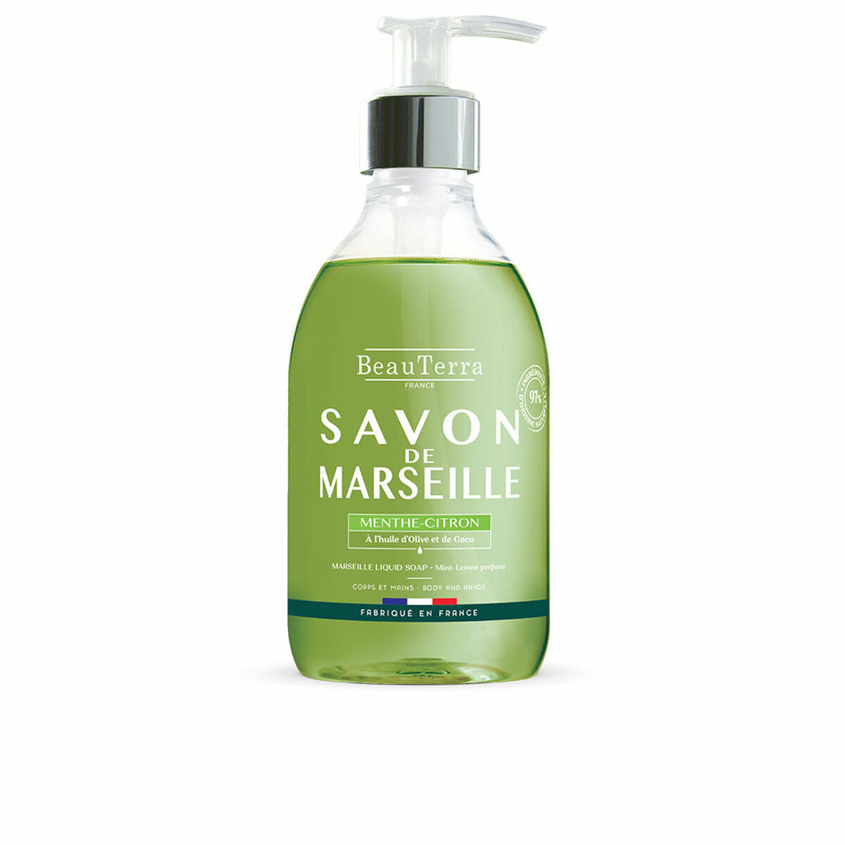 Liquid Soap Marseille Hands Universal Lemon Mint 300 ml - Beauterra Maroc - Aylal Beauty
