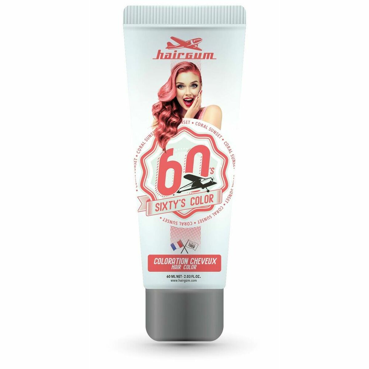 Semi-permanent Colourant Sixty's Color coral sunset (60 ml) - Hairgum Maroc - Aylal Beauty
