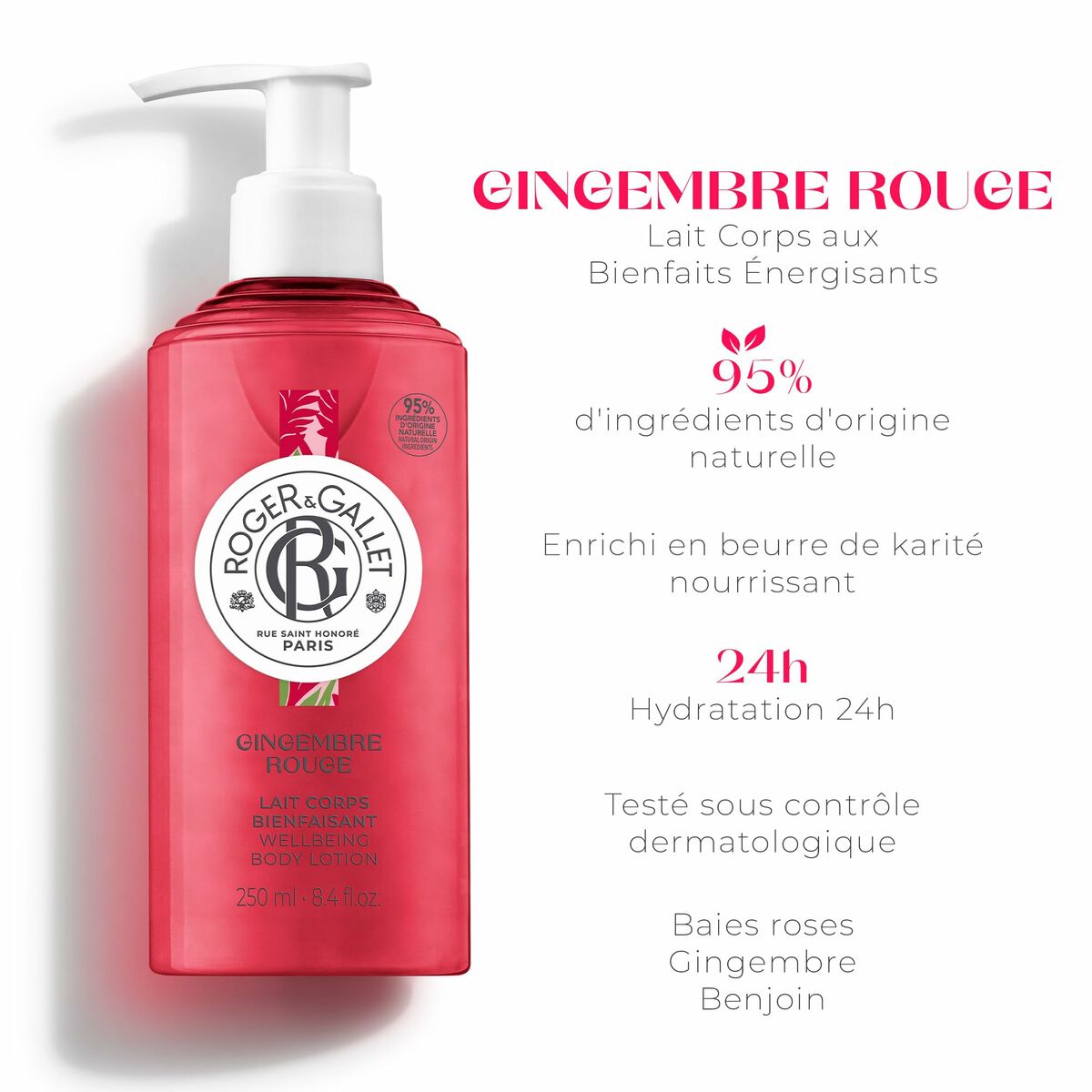 Body Cream Gingembre Rouge 250 ml - Roger & Gallet Maroc - Aylal Beauty Body Cream Gingembre Rouge 250 ml - Roger & Gallet Maroc - Aylal Beauty