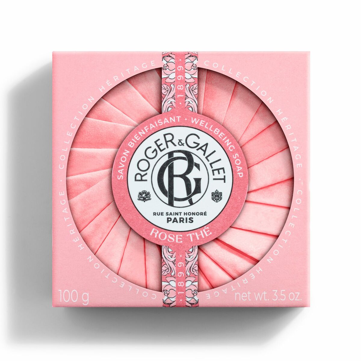 Soap Cake Rose Thé 100 g - Roger & Gallet Maroc - Aylal Beauty
