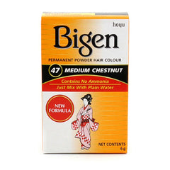 Permanent Dye Bigen 47 Medium Chestnut (6 g) - Bigen Maroc - Aylal Beauty