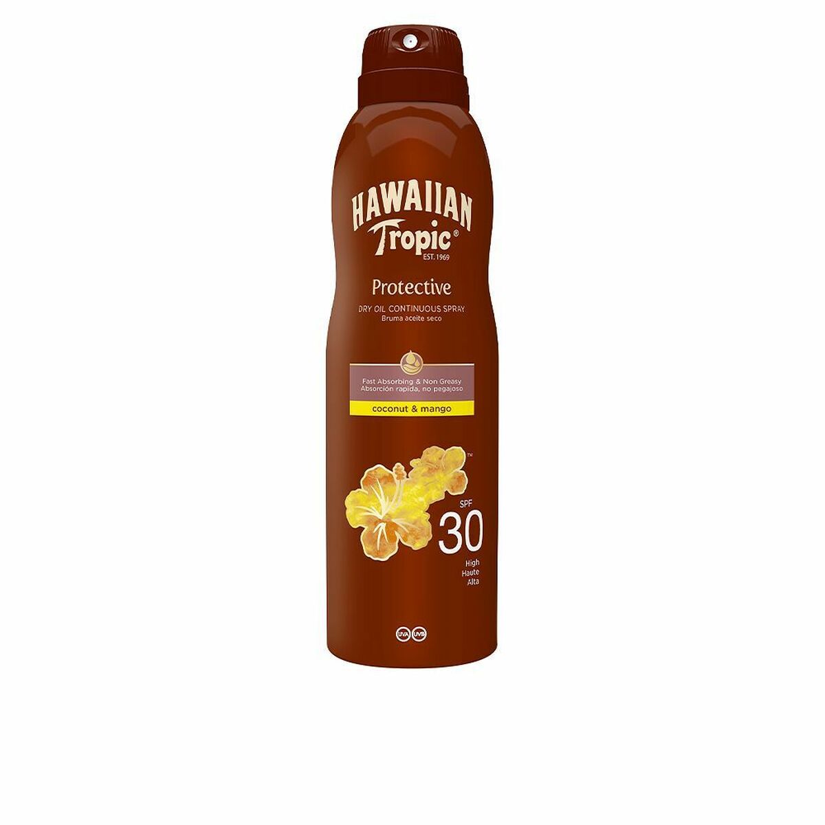 Sun Screen Spray Coconut Mango Oil Spf 30 Coconut 180 ml - Hawaiian Tropic Maroc - Aylal Beauty