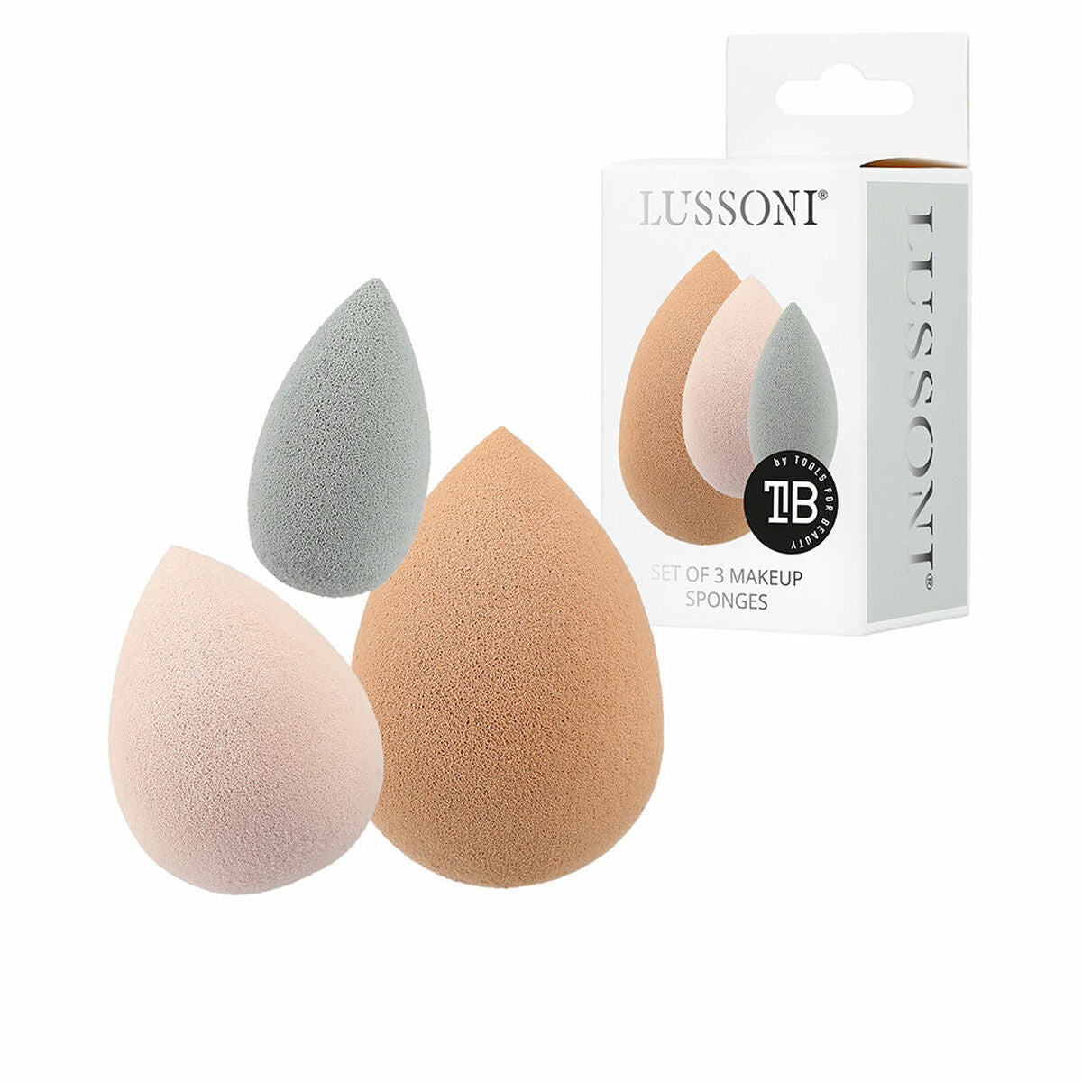 Make-up Sponge Lussoni Esponjas Lote Multicolour 3 Pieces - Lussoni Maroc - Aylal Beauty
