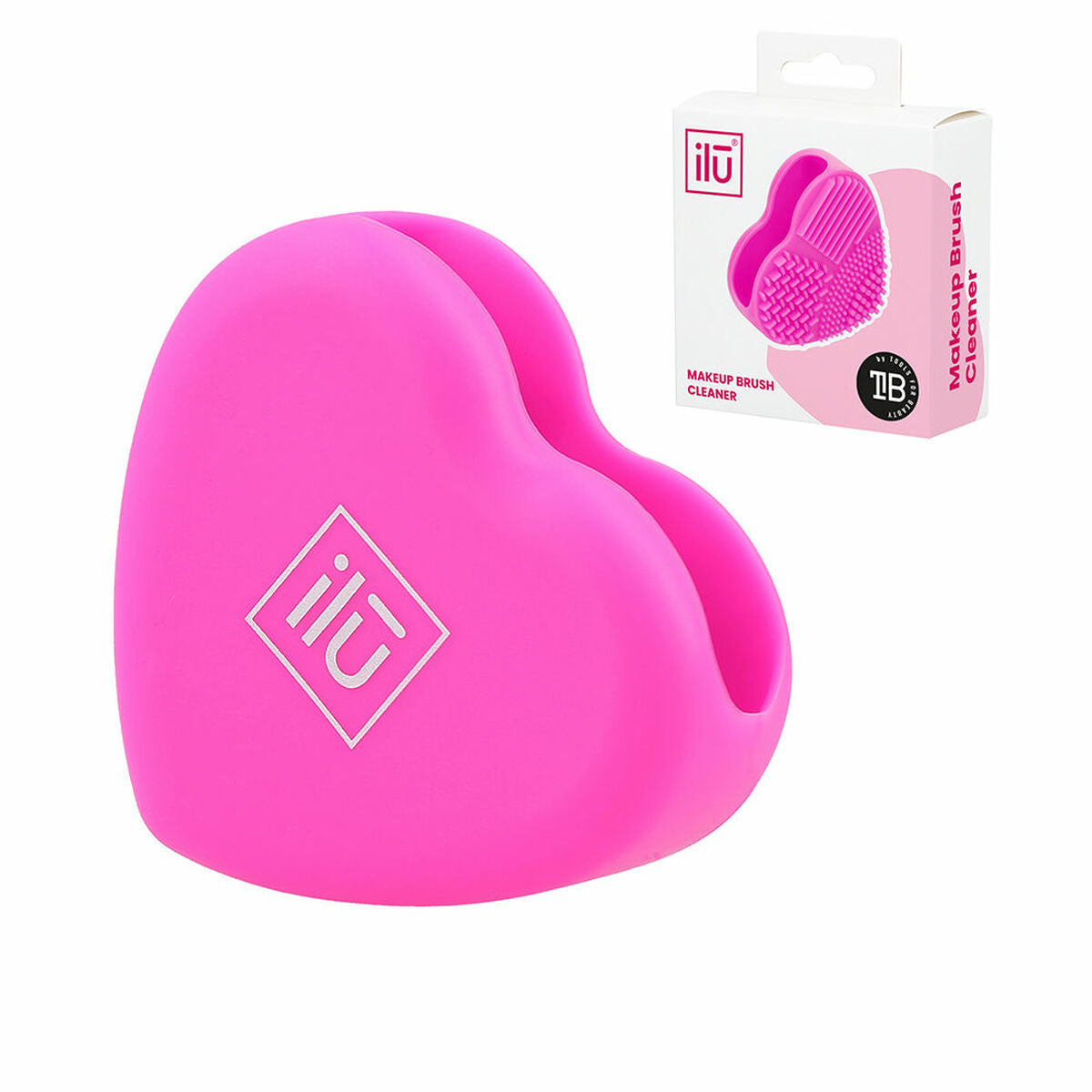 Make-up Brush Cleaner Brush Cleaner Heart Silicone (1 Unit) - Ilū Maroc - Aylal Beauty