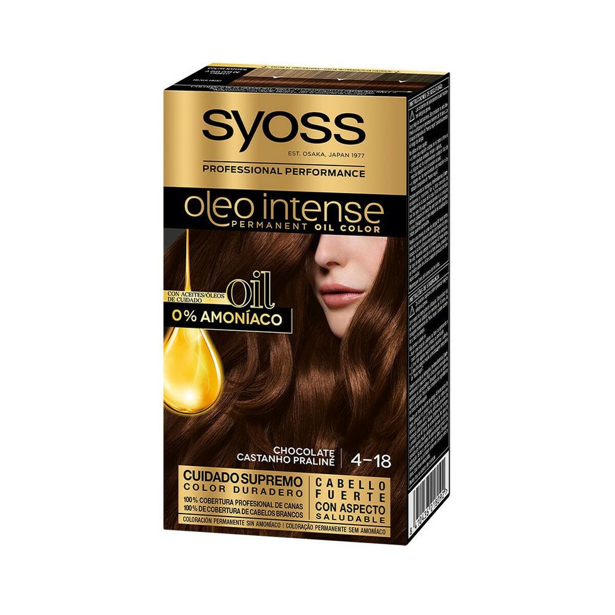 Permanent Dye Syoss Olio Intense Ammonia-free Nº 4,18 Chocolate - Syoss Maroc - Aylal Beauty