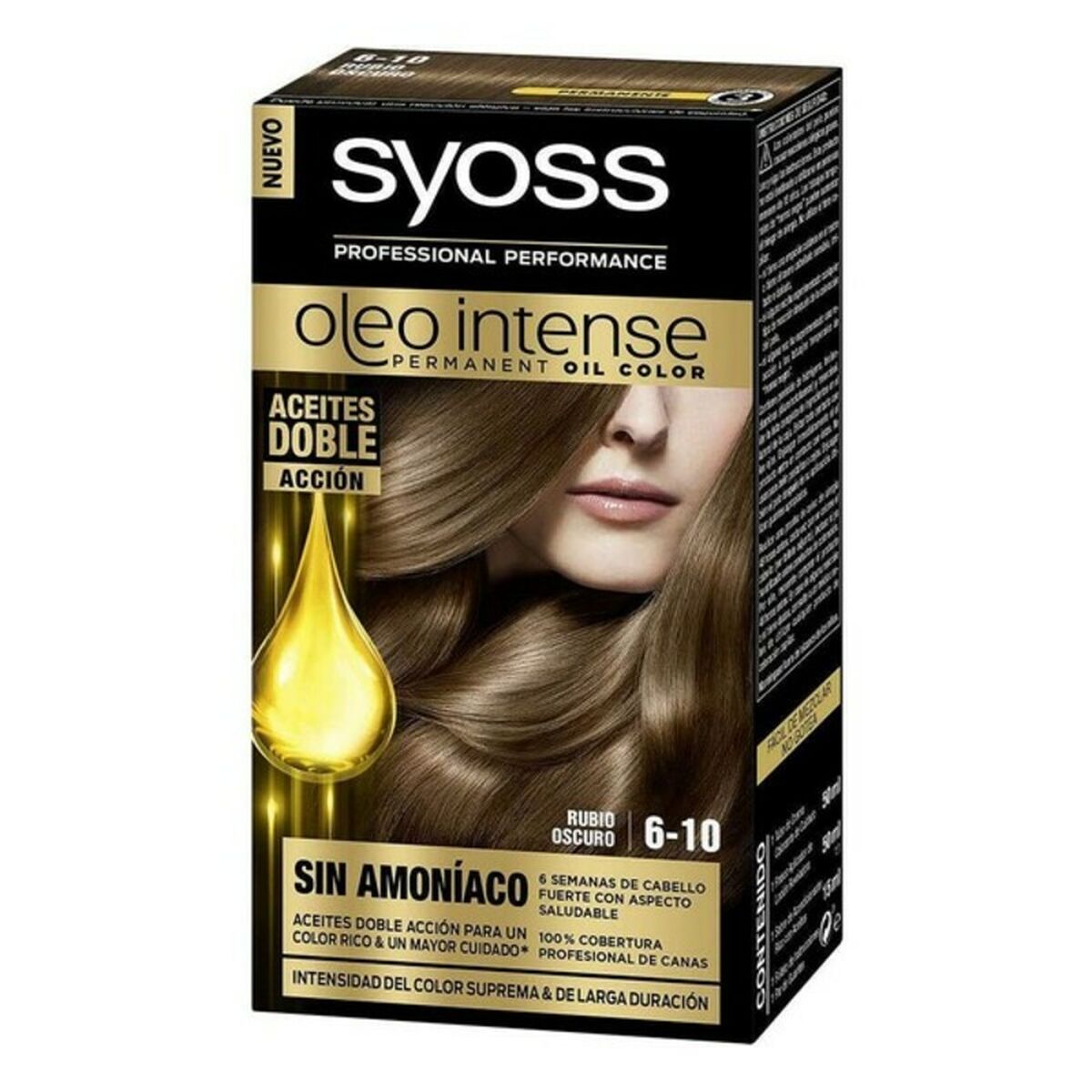 Permanent Dye Olio Intense Ammonia-free Nº 6,10 Dark Blonde - Syoss Maroc - Aylal Beauty