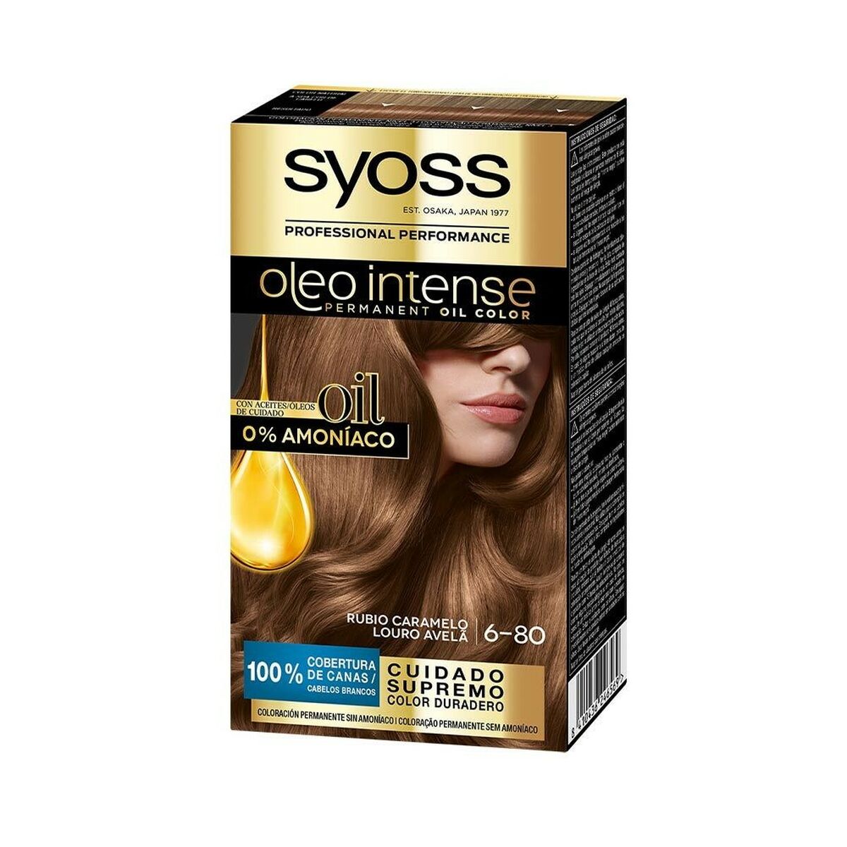 Permanent Dye Olio Intense Ammonia-free Nº 6,80 Caramel Blonde - Syoss Maroc - Aylal Beauty