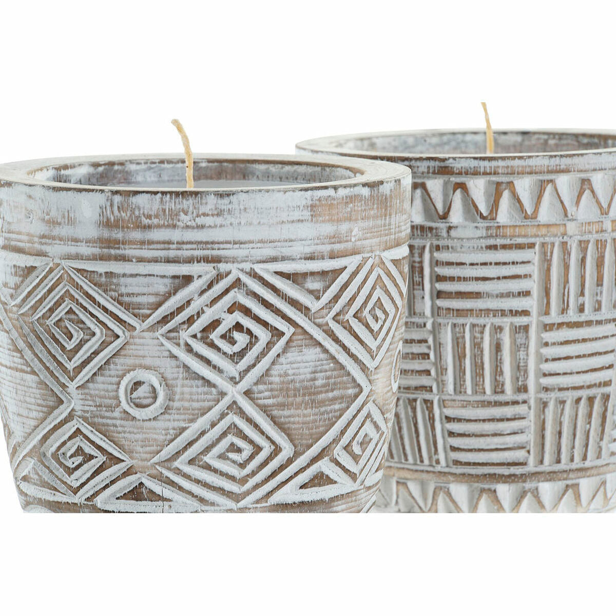 Candle Wood Wax (2 Units) - DKD Home Decor Maroc - Aylal Beauty Candle Wood Wax (2 Units) - DKD Home Decor Maroc - Aylal Beauty