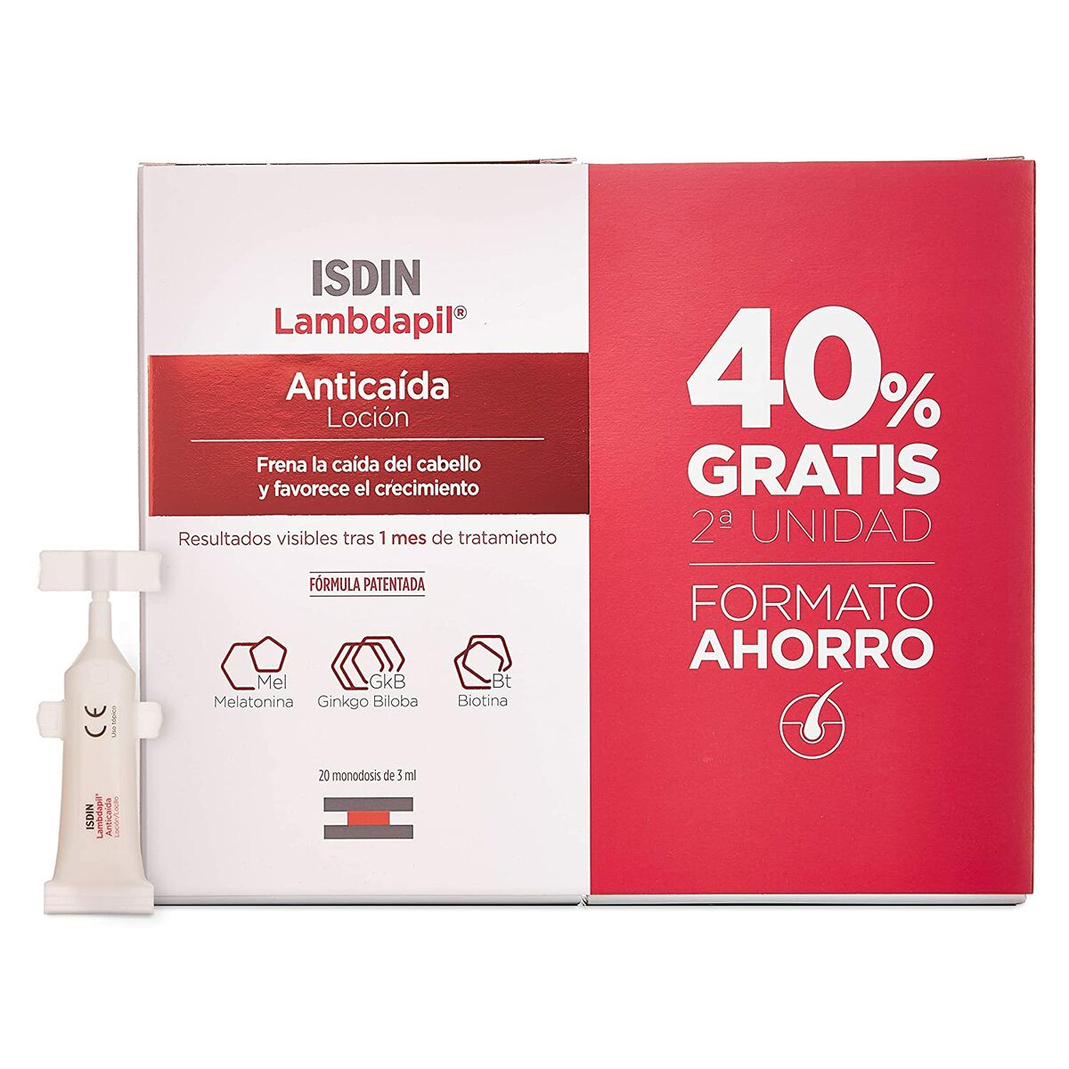 Anti-Hair Loss Treatment Isdin Lambdapil Single Dose 40 Units - Isdin Maroc - Aylal Beauty