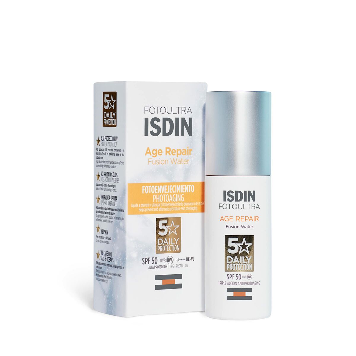 Facial Sun Cream Isdin Fusion Water Magic Glow Spf 50 50 ml - Isdin Maroc - Aylal Beauty