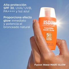 Facial Sun Cream Fusion Water Magic Glow Spf 30 50 ml - Isdin Maroc - Aylal Beauty