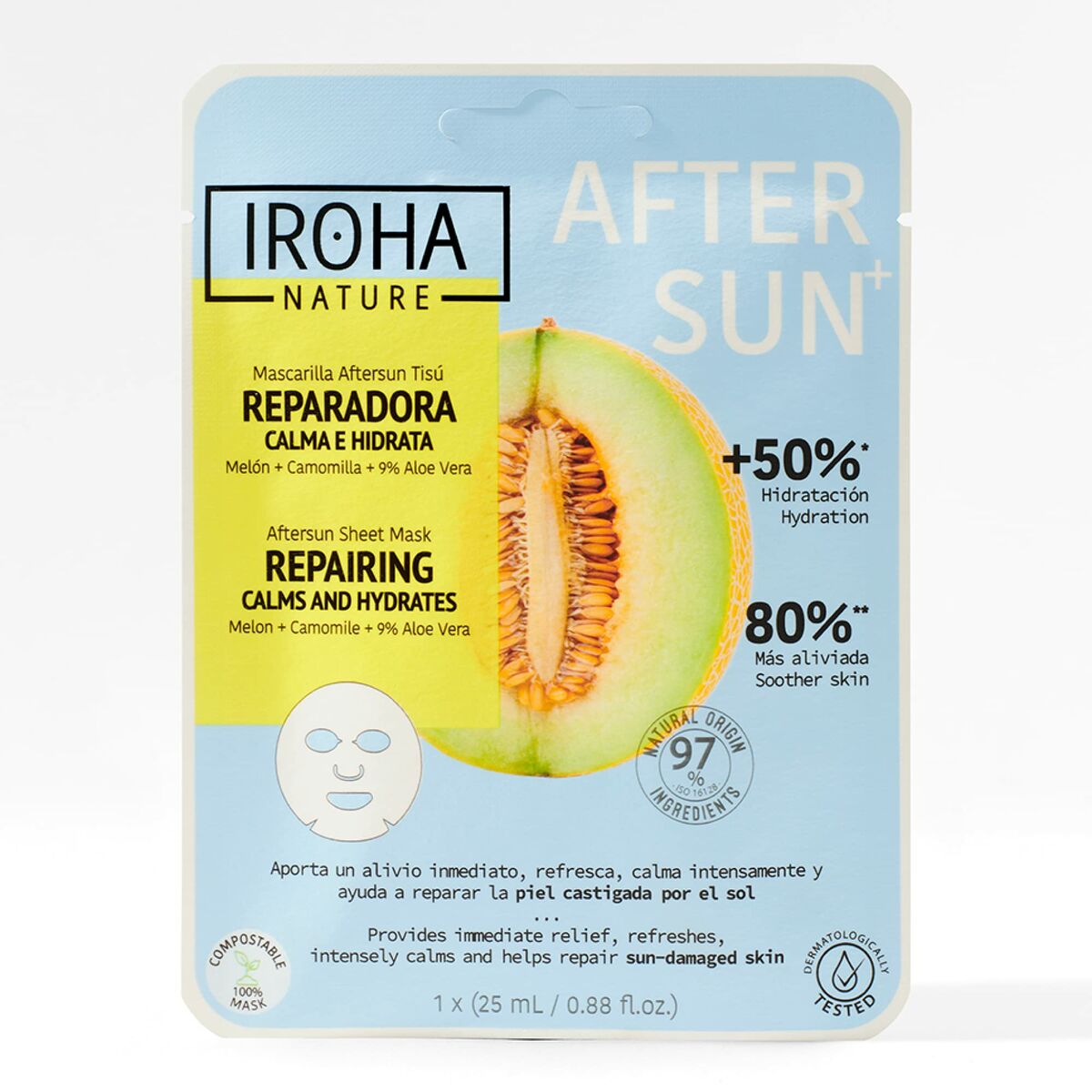 Facial Mask Iroha Repairing calms and hydrates Melon (1 Unit) - Iroha Maroc - Aylal Beauty Facial Mask Iroha Repairing calms and hydrates Melon (1 Unit) - Iroha Maroc - Aylal Beauty