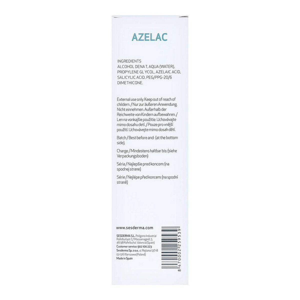 Acne Skin Treatment Sesderma Azelac Facial Lotion 100 ml - Sesderma Maroc - Aylal Beauty Acne Skin Treatment Sesderma Azelac Facial Lotion 100 ml - Sesderma Maroc - Aylal Beauty