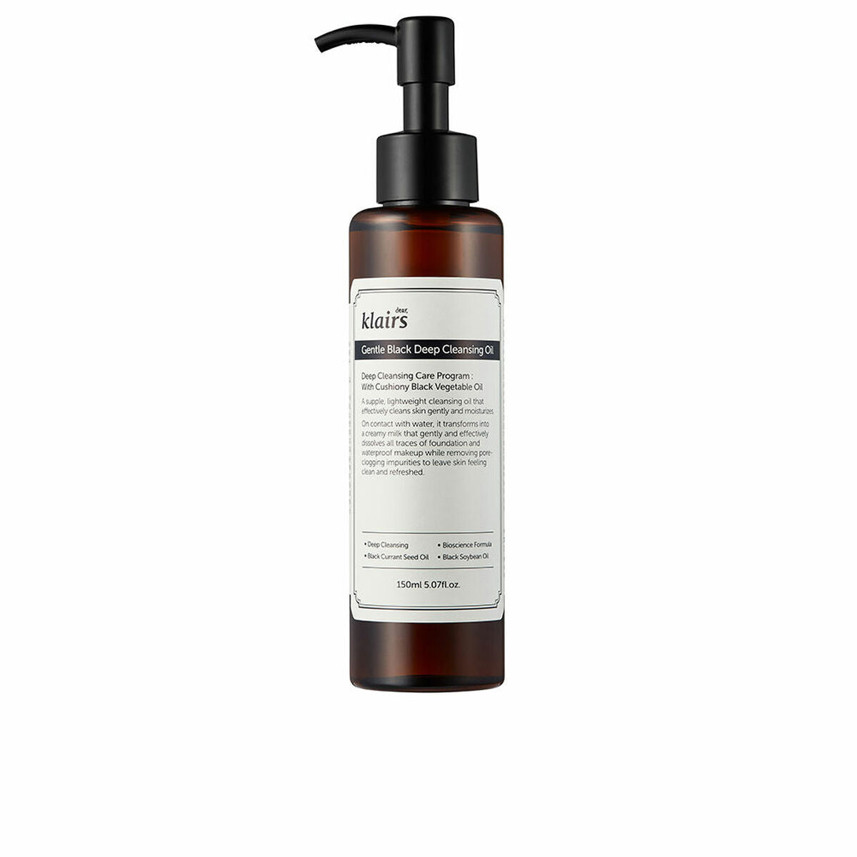 Make-up Remover Oil Klairs Gentle Black Cleaner 150 ml - Klairs Maroc - Aylal Beauty