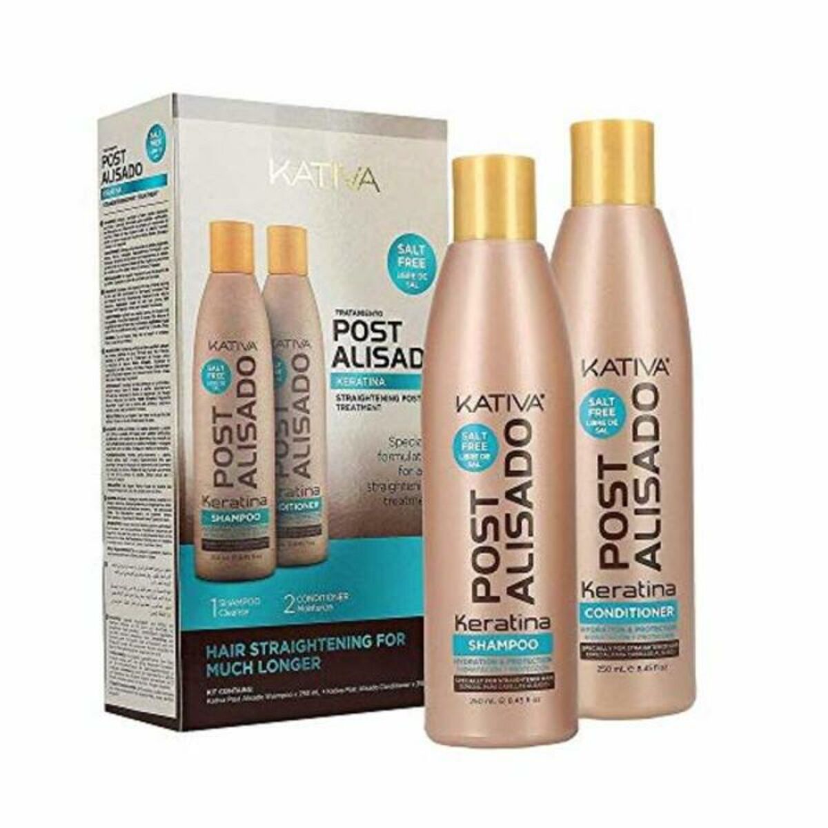 Shampoo and Conditioner Keratin Kit Kativa Post Alisado (2 uds) - Kativa Maroc - Aylal Beauty
