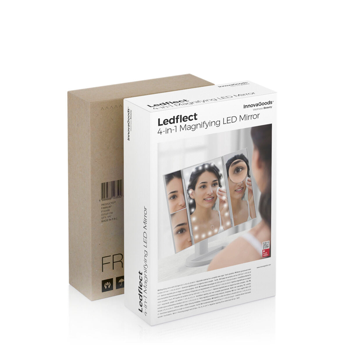 Magnifying Mirror with LED 4-in-1 Ledflect - InnovaGoods Maroc - Aylal Beauty Magnifying Mirror with LED 4-in-1 Ledflect - InnovaGoods Maroc - Aylal Beauty