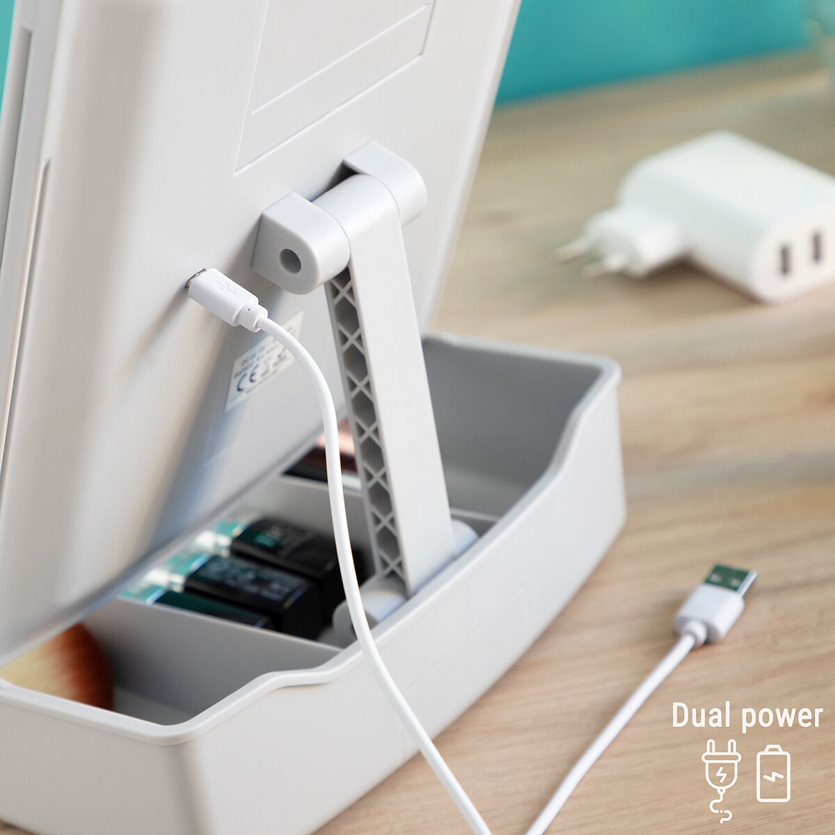 3-In-1 Folding LED Mirror with Make-up Organiser Panomir - InnovaGoods Maroc - Aylal Beauty 3-In-1 Folding LED Mirror with Make-up Organiser Panomir - InnovaGoods Maroc - Aylal Beauty