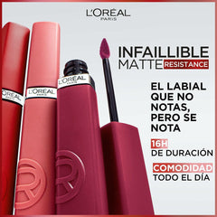 Liquid lipstick L'Oreal Make Up Infaillible Matte Resistance Spill the Tea Nº 400 (1 Unit) - L'Oreal Make Up Maroc - Aylal Beauty