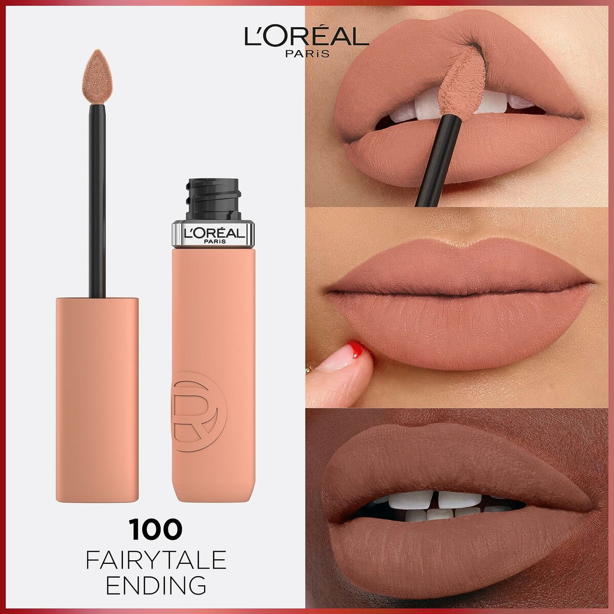 Liquid lipstick Infaillible Matte Resistance Fairy Tale Ending Nº 100 (1 Unit) - L'Oreal Make Up Maroc - Aylal Beauty