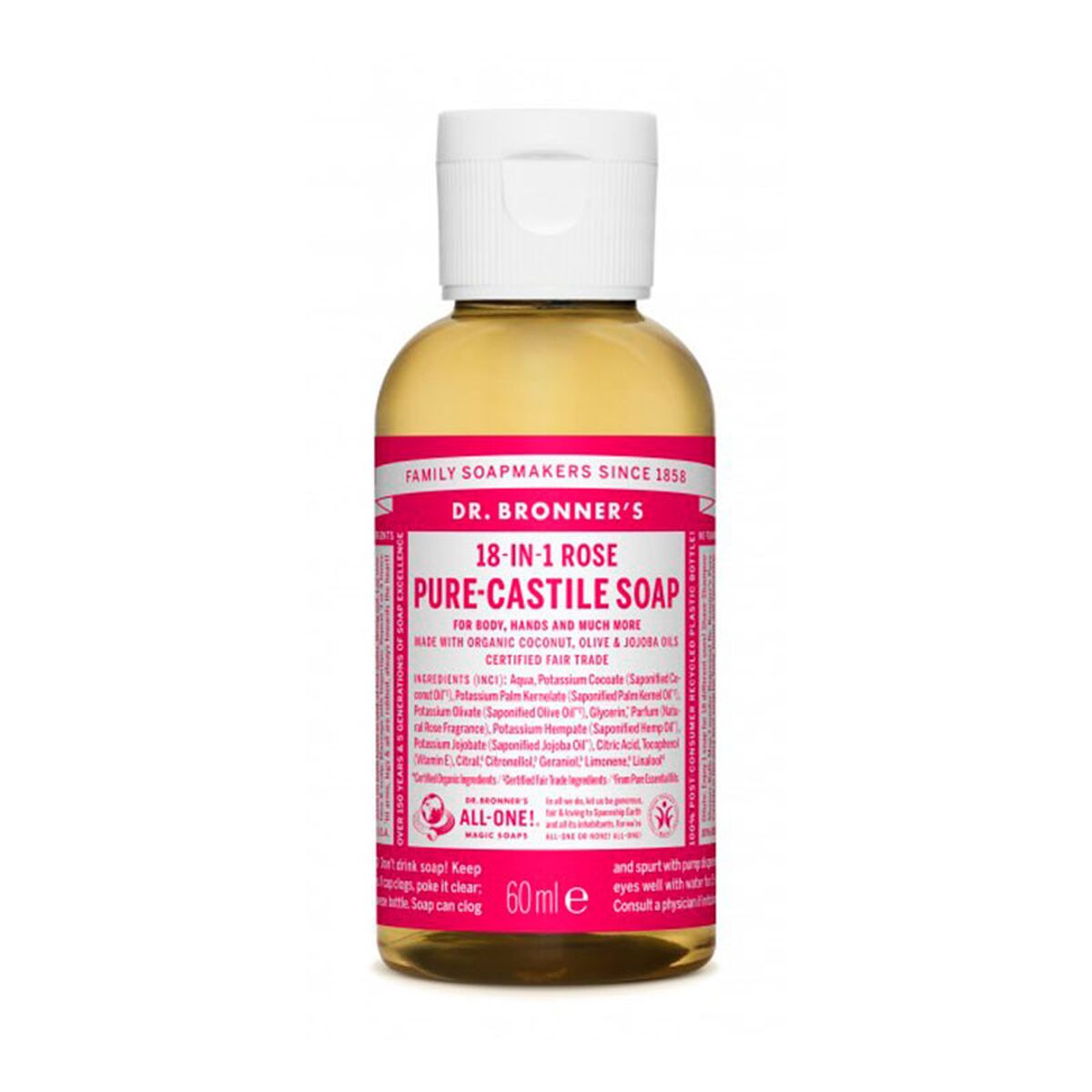 Liquid Soap Dr Bronner's 60 ml Roses - Dr Bronner's Maroc - Aylal Beauty