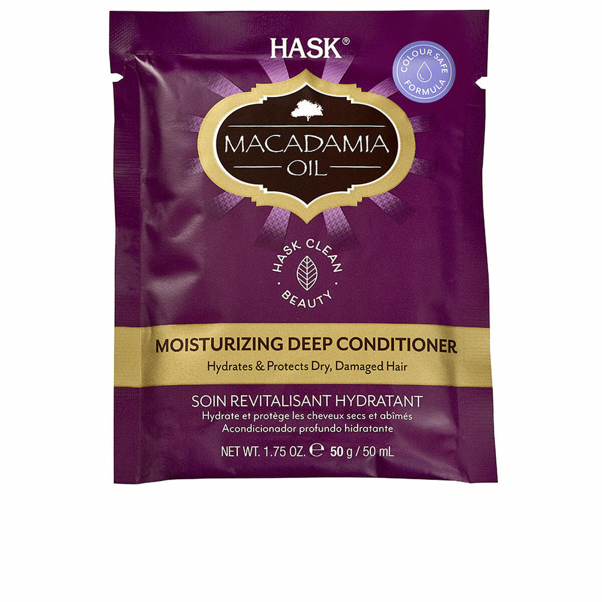 Moisturizing conditioner MACADAMIA OIL 50 g - HASK Maroc - Aylal Beauty