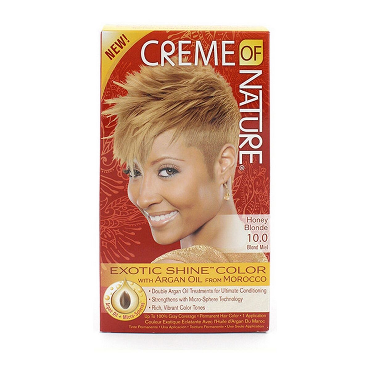 Permanent Dye Argan Color 10.0 Honey - Creme Of Nature Maroc - Aylal Beauty