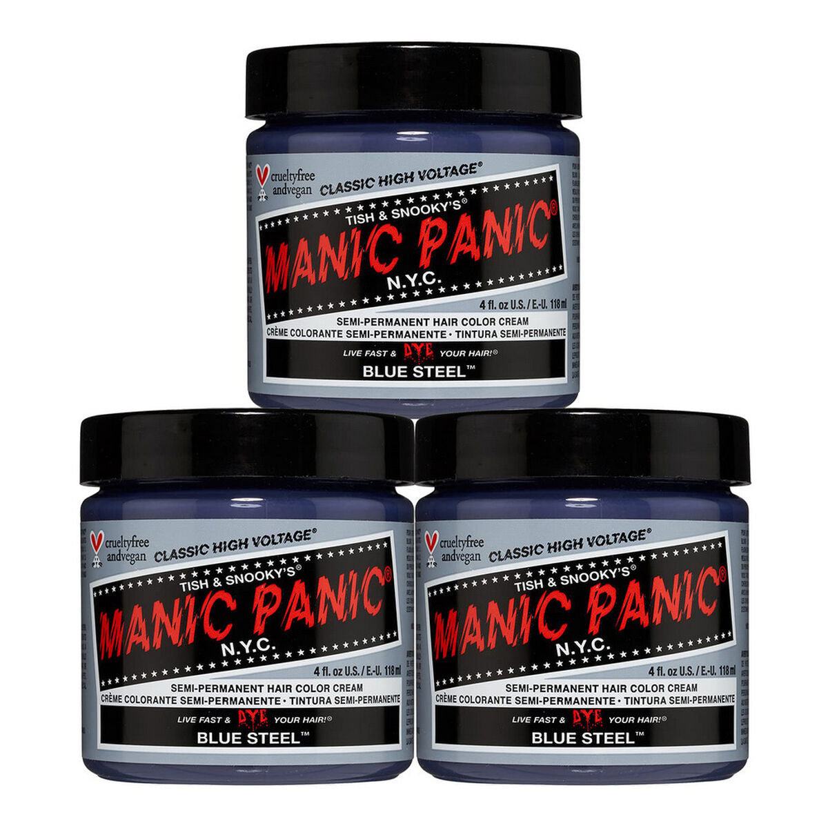 Permanent Dye Classic 612600110029 Blue Steel (118 ml) - Manic Panic Maroc - Aylal Beauty