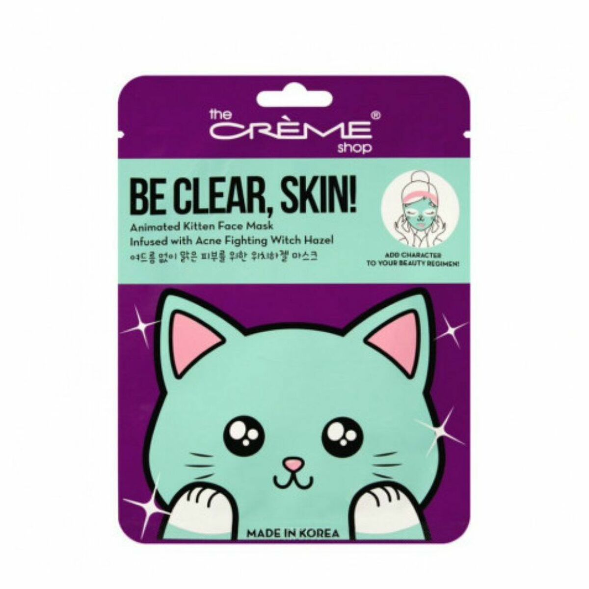 Facial Mask Be Clear, Skin! Kitten (25 g) - The Crème Shop Maroc - Aylal Beauty