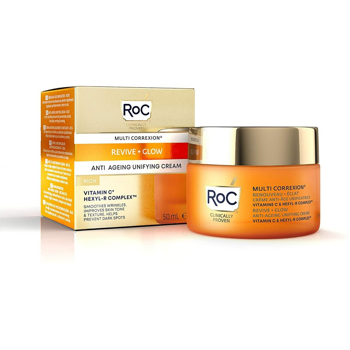 Anti-Ageing Cream Roc Multi Correxion Revive + Glow (50 ml) - Roc Maroc - Aylal Beauty