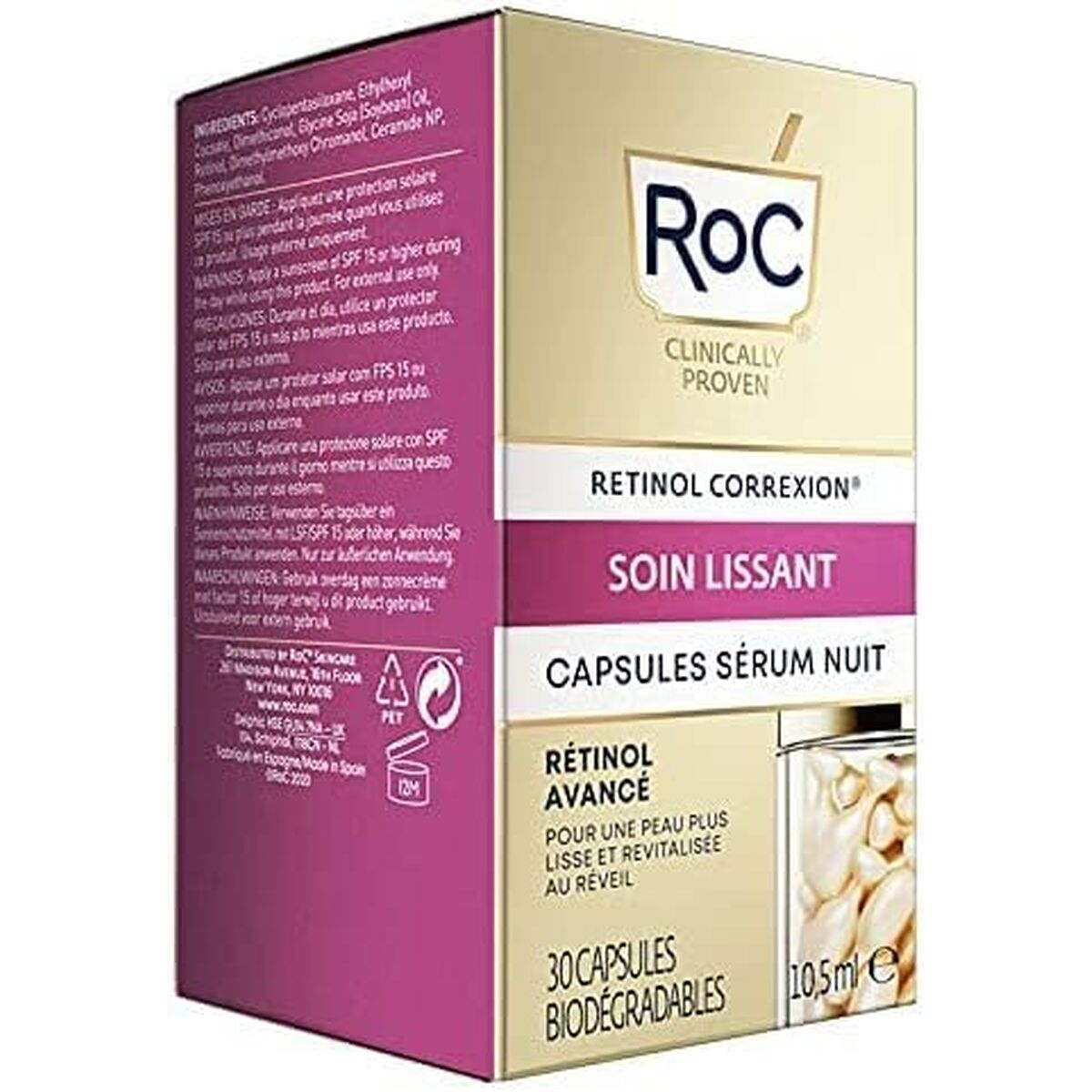 Facial Serum Roc Line Smoothing Retinol Night 30 Capsules - Roc Maroc - Aylal Beauty