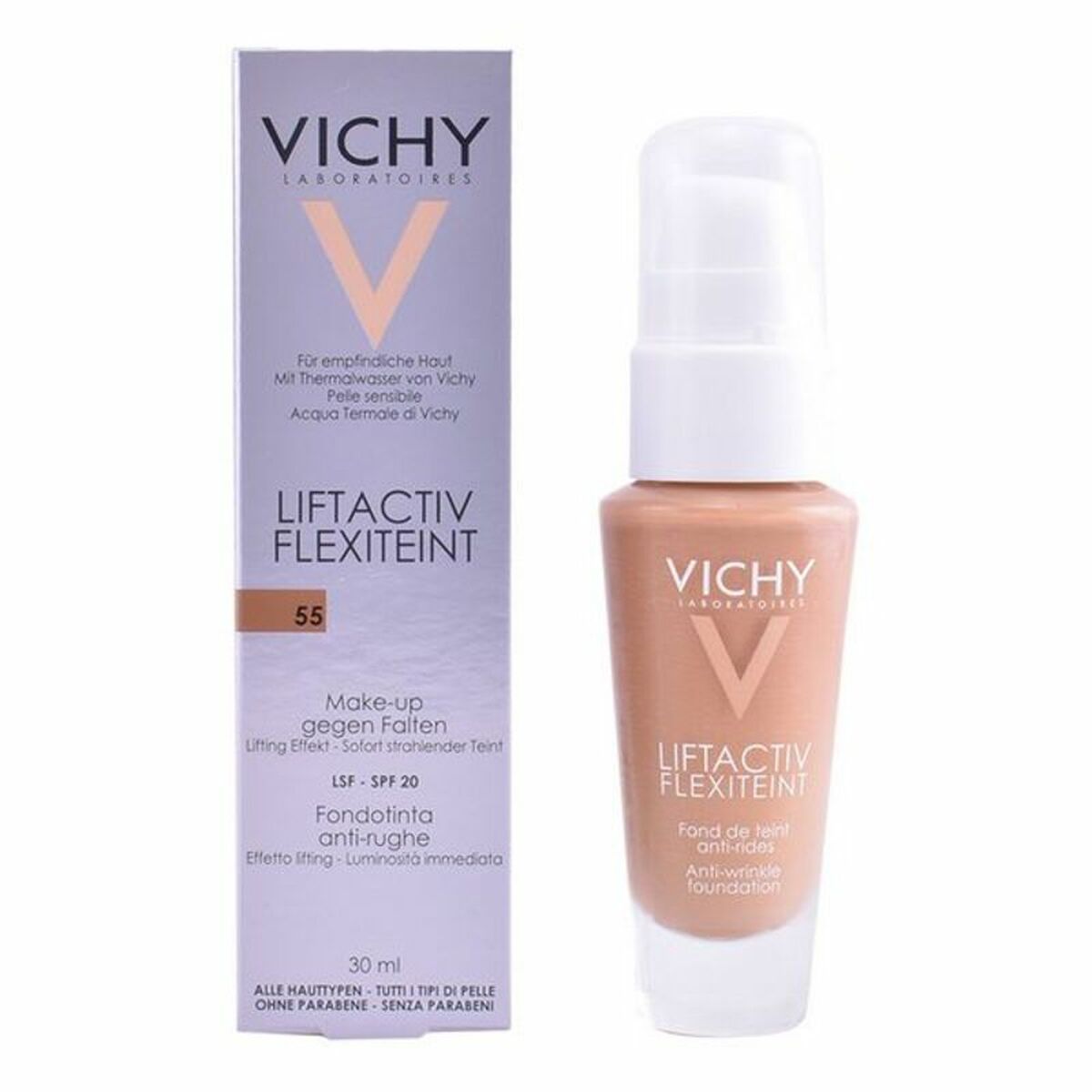 Fluid Foundation Make-up Liftactiv Flexiteint Liftactiv Flexiteint (30 ml) Nº 55 Spf 20 - Vichy Maroc - Aylal Beauty