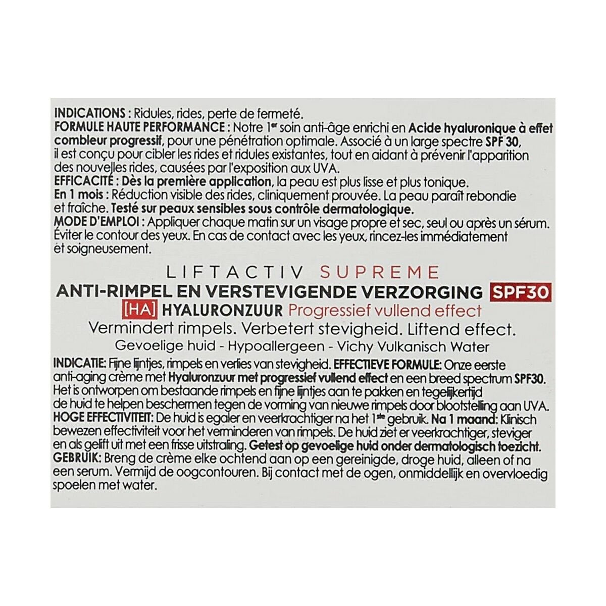 Day-time Anti-aging Cream Vichy LiftActiv Suprème SPF 30 (50 ml) - Vichy Maroc - Aylal Beauty
