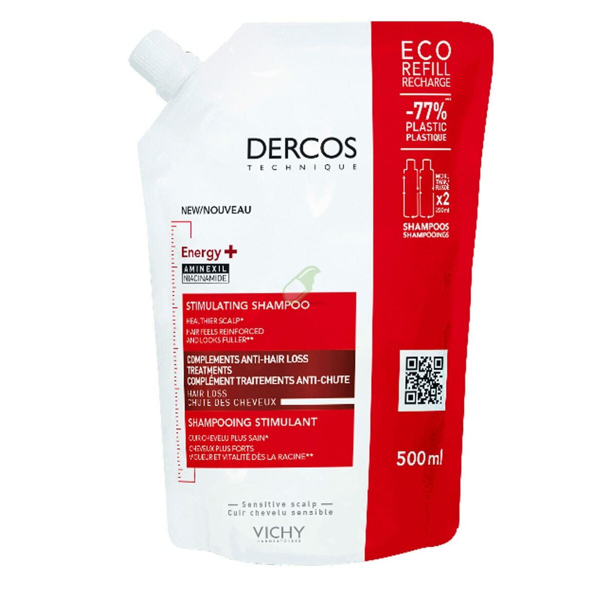 Anti-Hair Loss Shampoo Dercos Energy+ Refill 500 ml - Vichy Maroc - Aylal Beauty