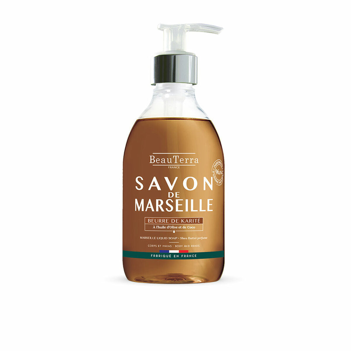 Liquid Soap Savon de Marseille Shea Butter 300 ml - Beauterra Maroc - Aylal Beauty