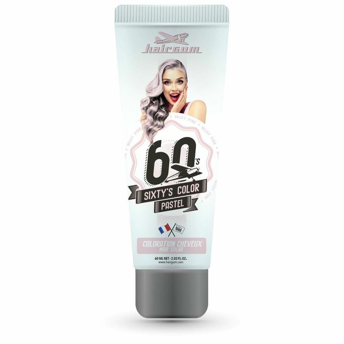 Semi-permanent Colourant Sixty's Color milky pink (60 ml) - Hairgum Maroc - Aylal Beauty