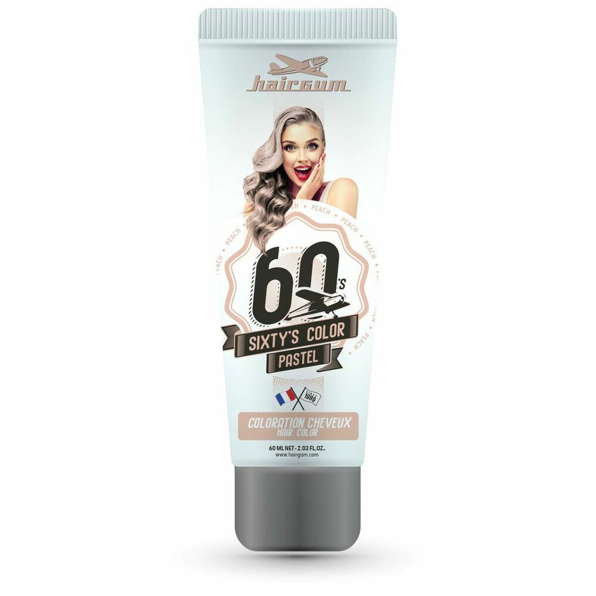 Semi-permanent Colourant Hairgum Sixty's Color Peach (60 ml) - Hairgum Maroc - Aylal Beauty