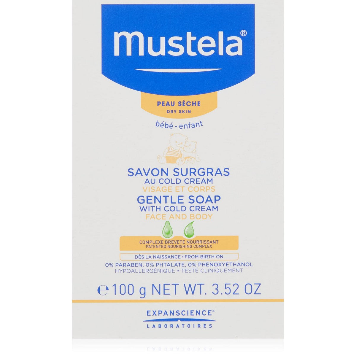 Soap Cake Cold Cream (100 g) - Mustela Maroc - Aylal Beauty