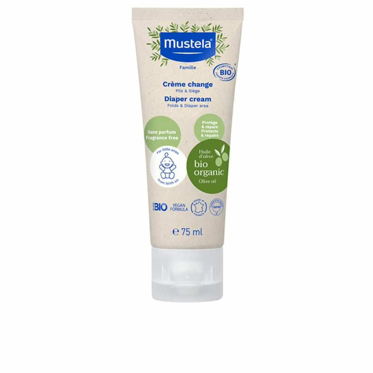 Daily Care Cream for Nappy Area Bio 75 ml - Mustela Maroc - Aylal Beauty