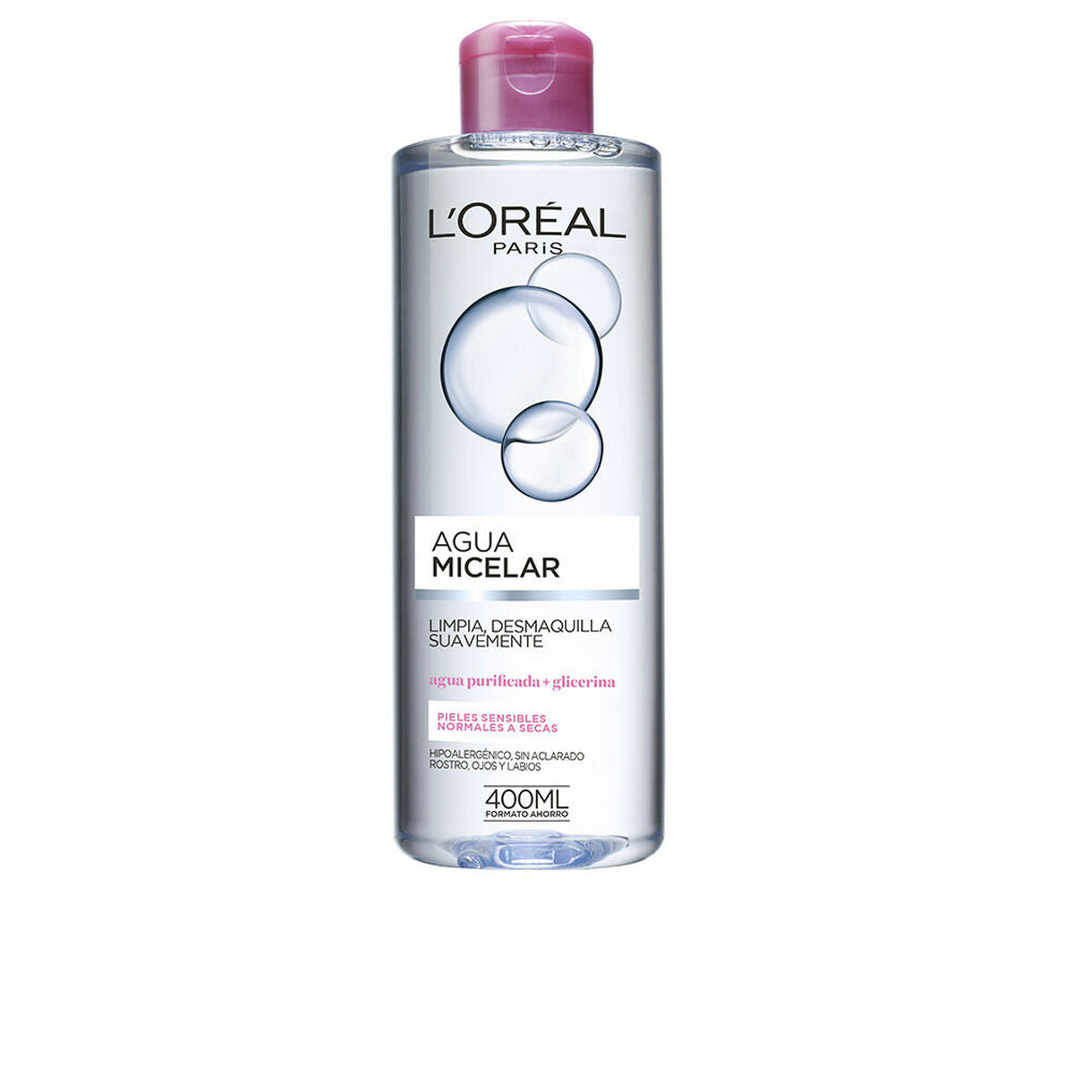 Make Up Remover Micellar Water L'Oreal Make Up Agua Micelar Suave Sensitive skin 400 ml - L'Oreal Make Up Maroc - Aylal Beauty