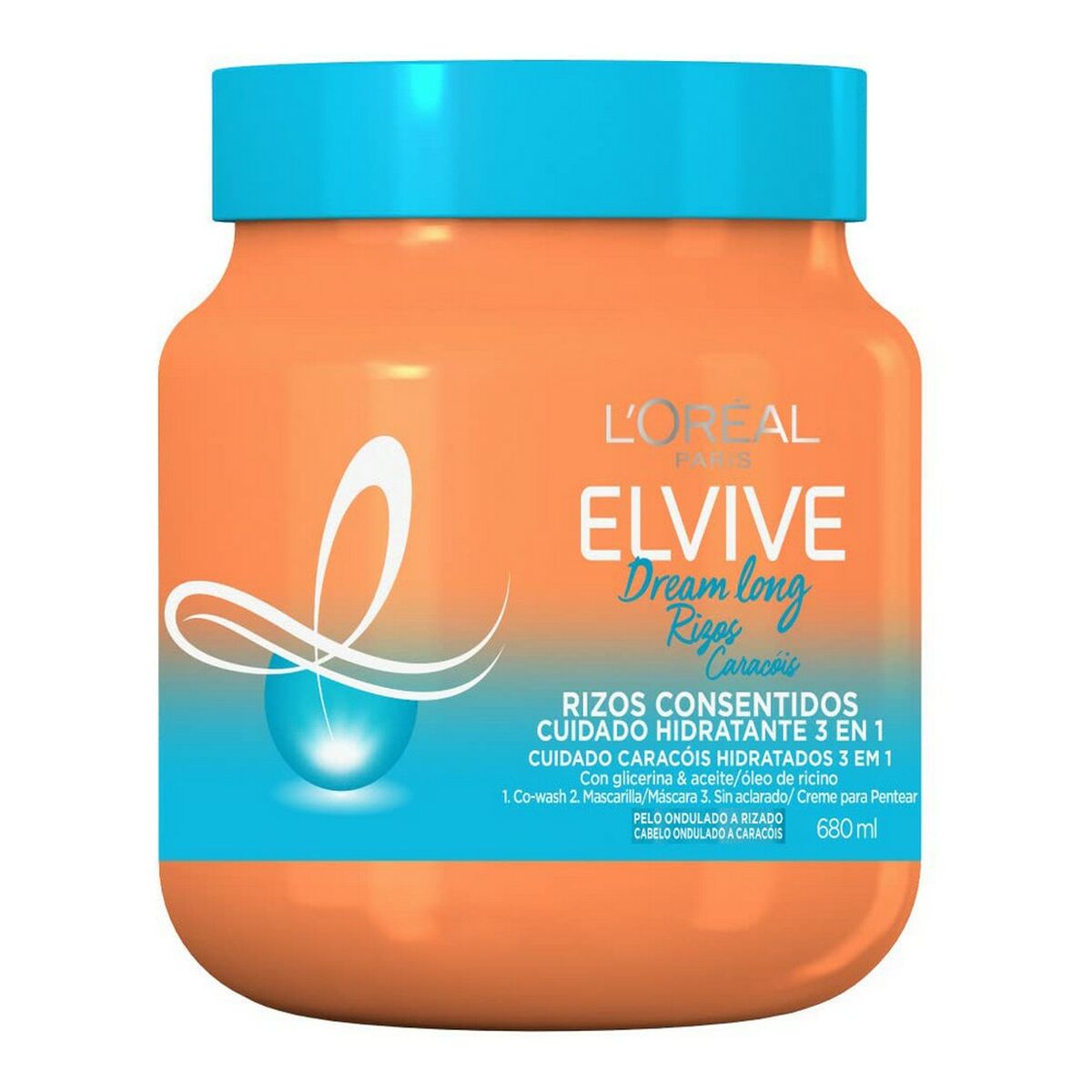 Hydrating Mask L'Oreal Make Up Elvive Dream Long 3-in-1 Marked and defined curls (200 ml) - L'Oreal Make Up Maroc - Aylal Beauty