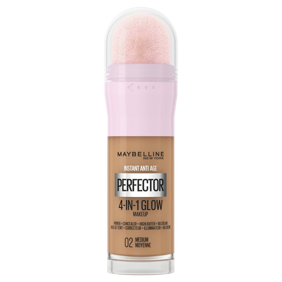 Liquid Make Up Base Instant Age Perfector Glow Nº 02 Medium Moyenne 20 ml - Maybelline Maroc - Aylal Beauty