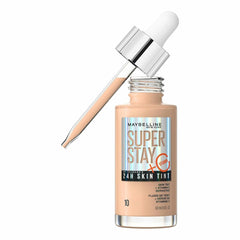 Liquid Make Up Base Super Stay Skin Tint Vitamin C Nº 10 30 ml - Maybelline Maroc - Aylal Beauty