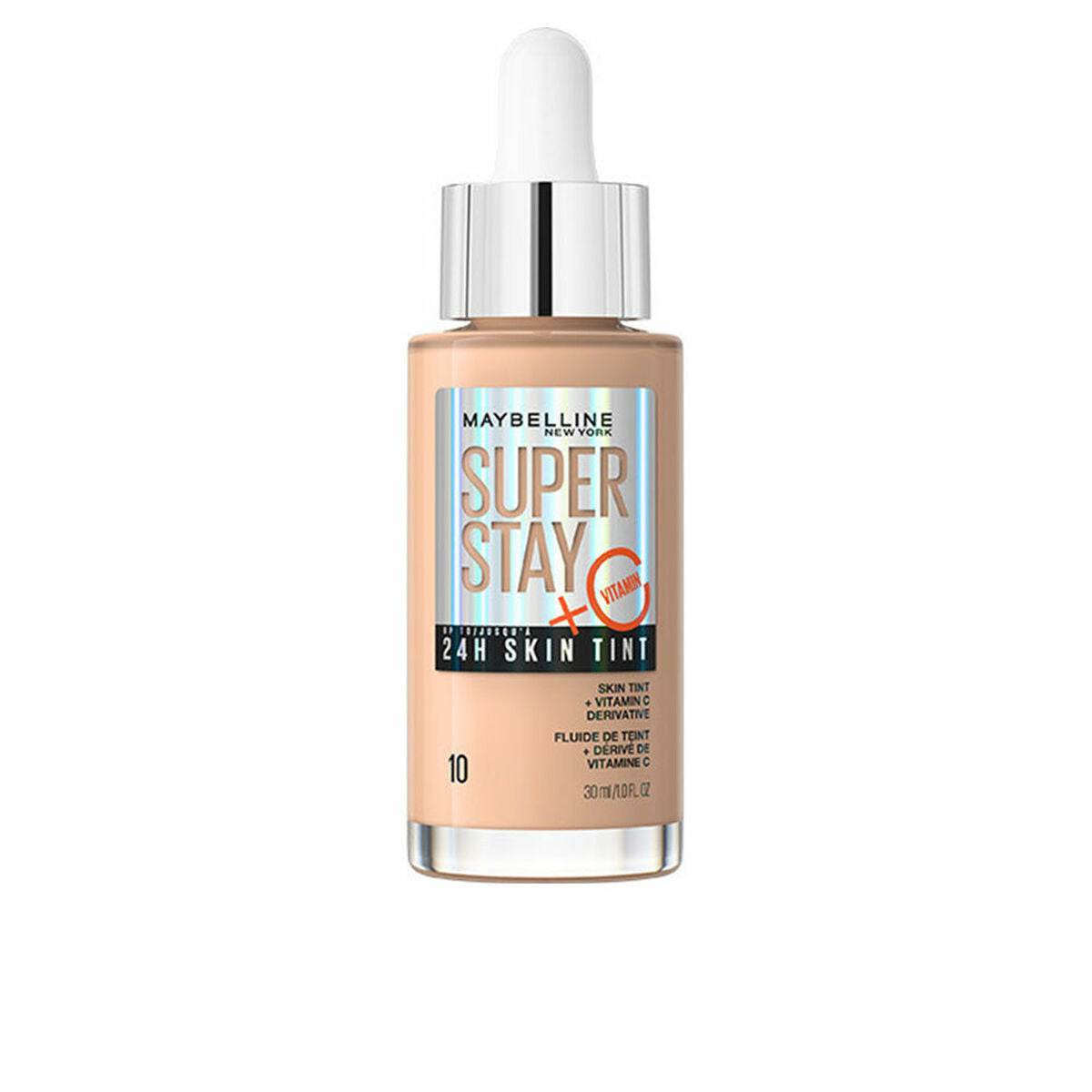 Liquid Make Up Base Super Stay Skin Tint Vitamin C Nº 10 30 ml - Maybelline Maroc - Aylal Beauty