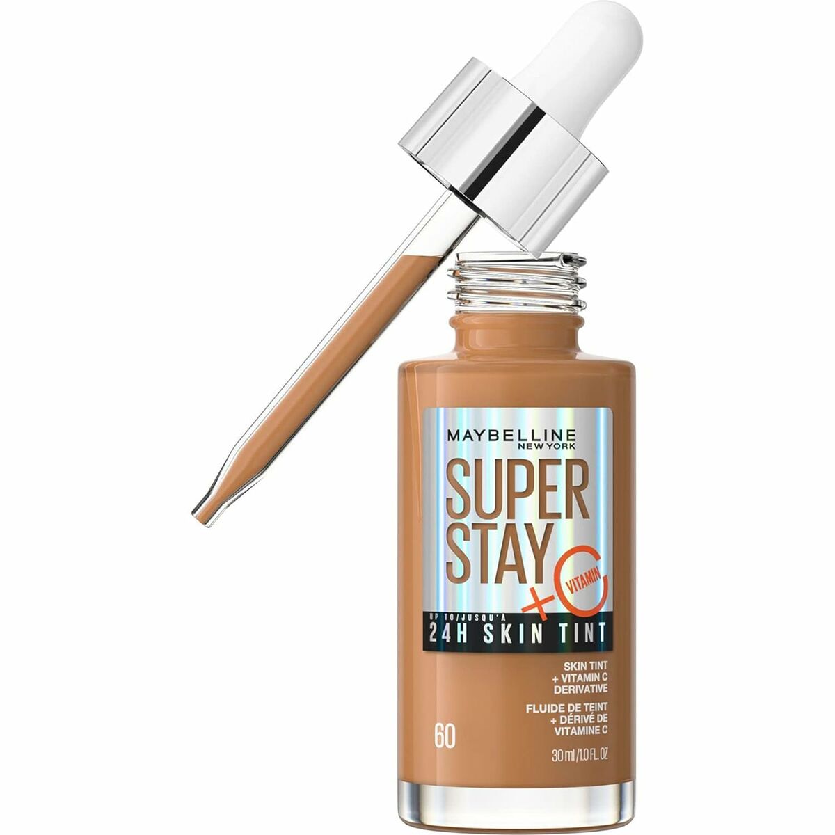 Liquid Make Up Base Super Stay Skin Tint Vitamin C Nº 60 30 ml - Maybelline Maroc - Aylal Beauty