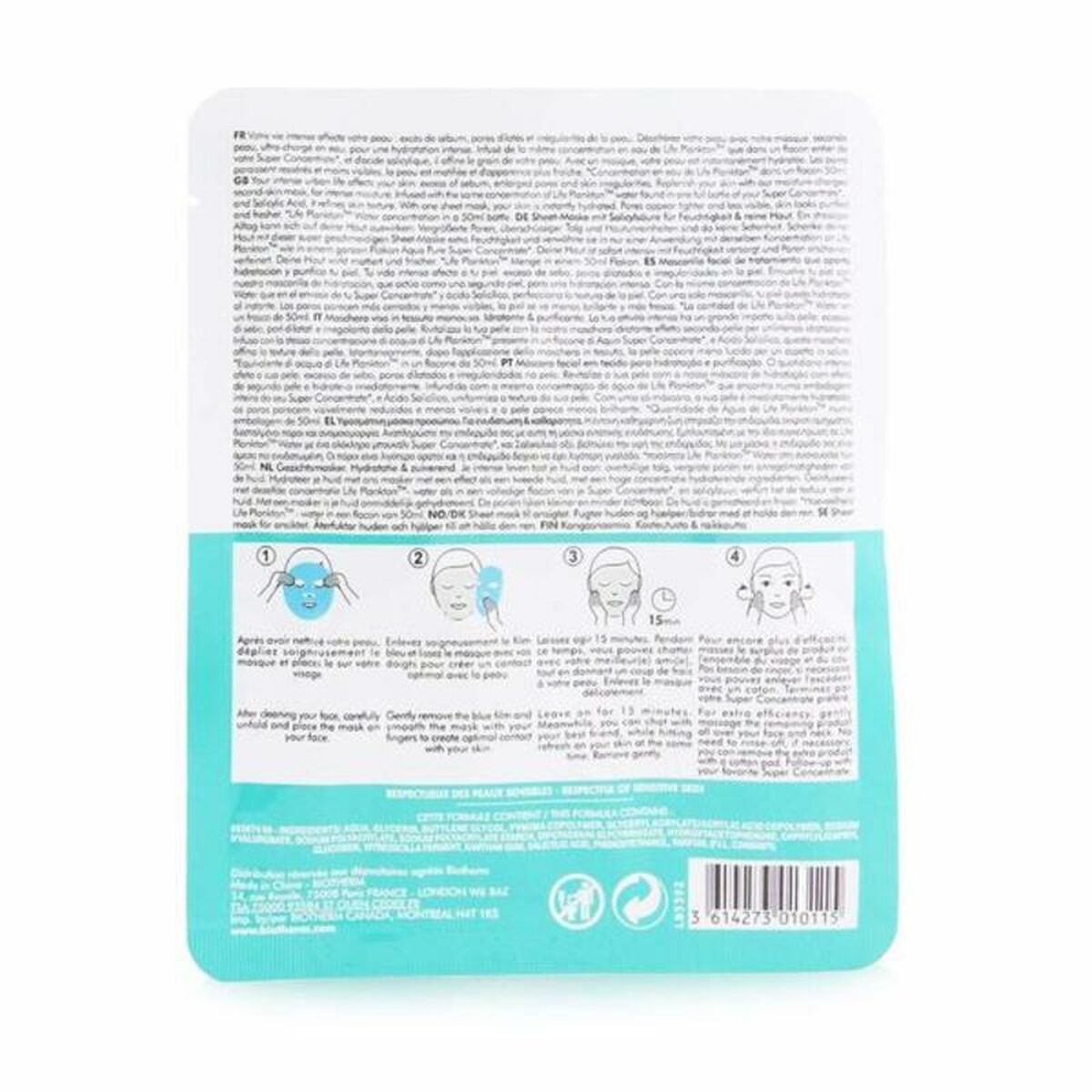 Sheet mask Aqua Pure 35 g - Biotherm Maroc - Aylal Beauty