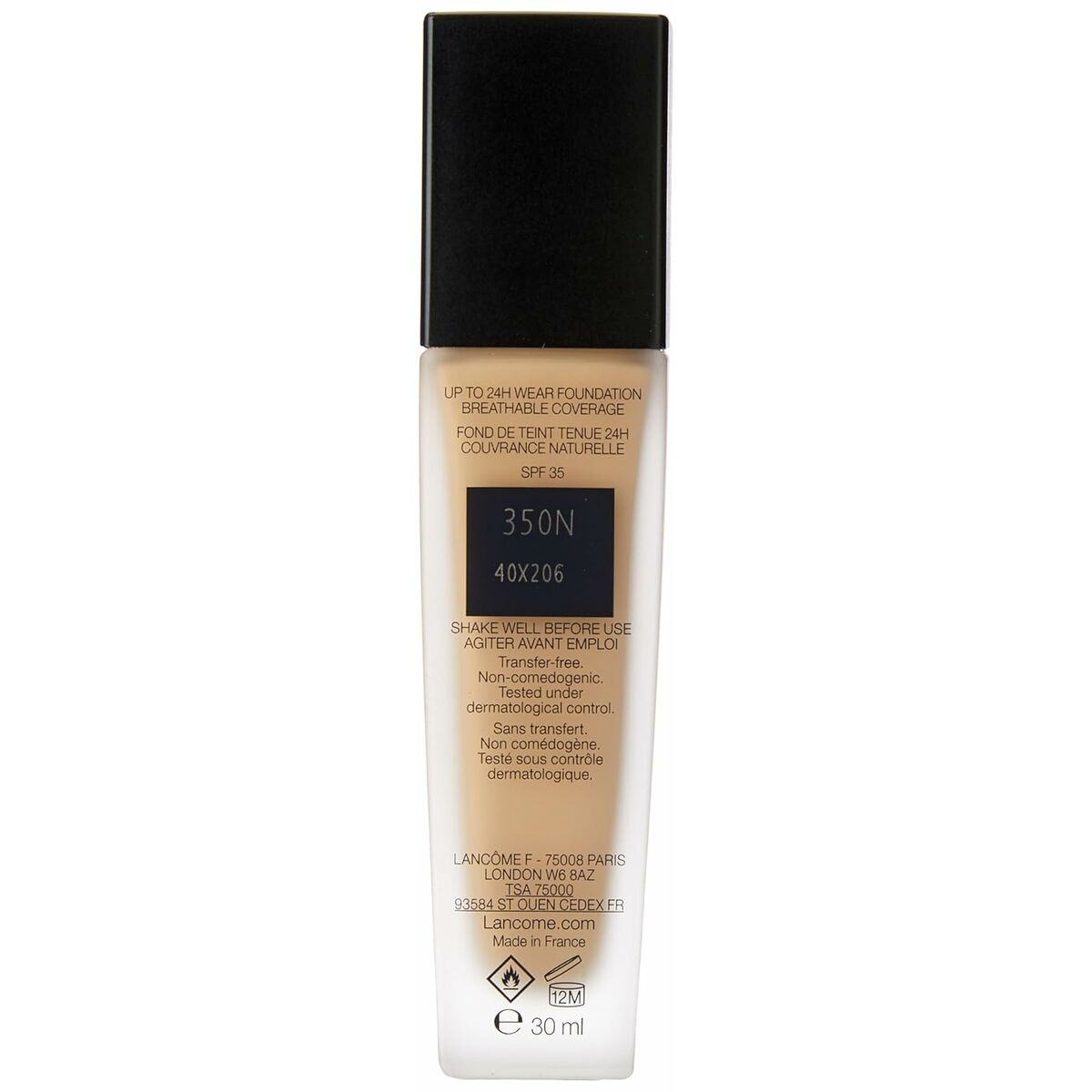 Fluid Foundation Make-up Teint Idole Ultra Wear Nº 350N 30 ml - Lancôme Maroc - Aylal Beauty