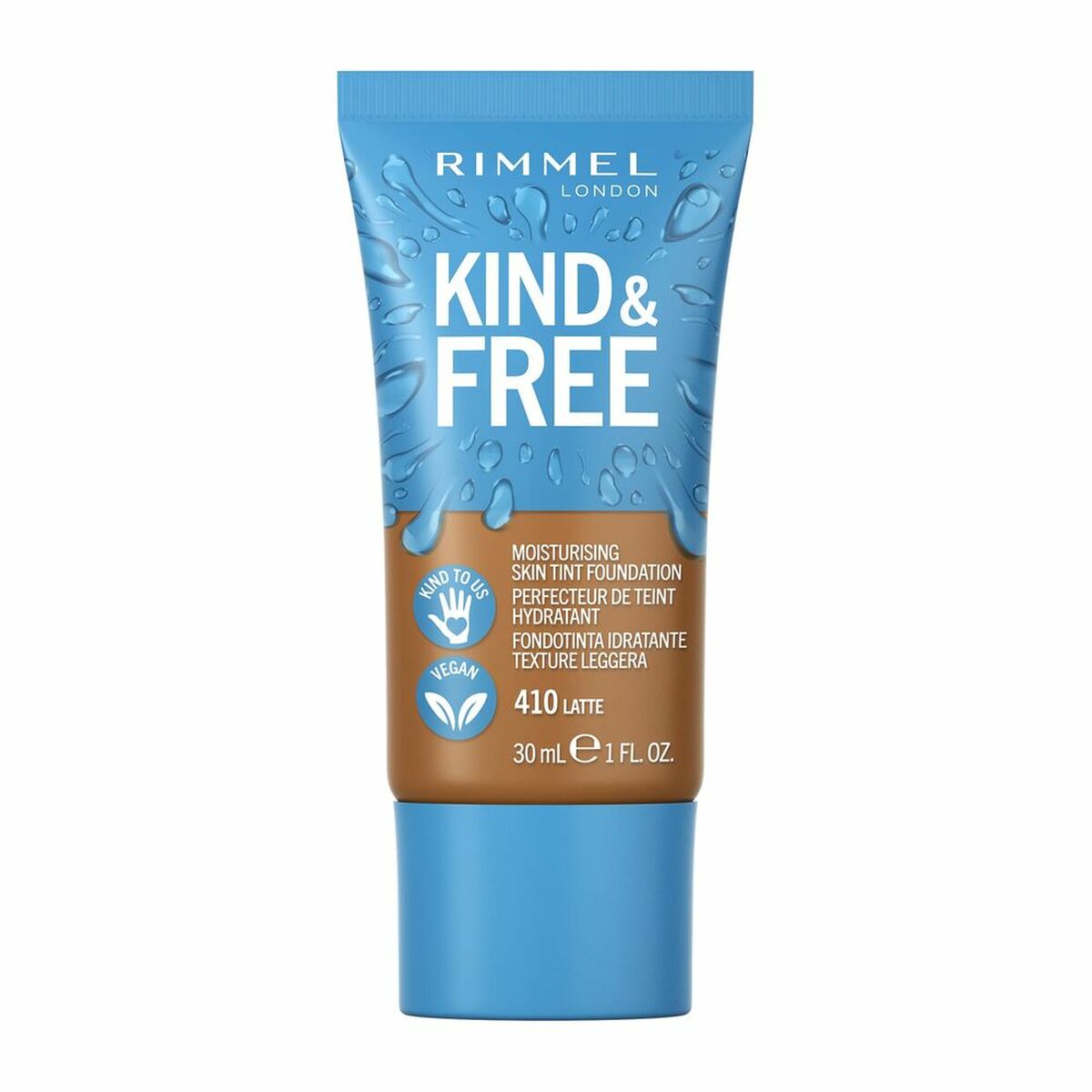 Crème Make-up Base Kind & Free 410-latte (30 ml) - Rimmel London Maroc - Aylal Beauty