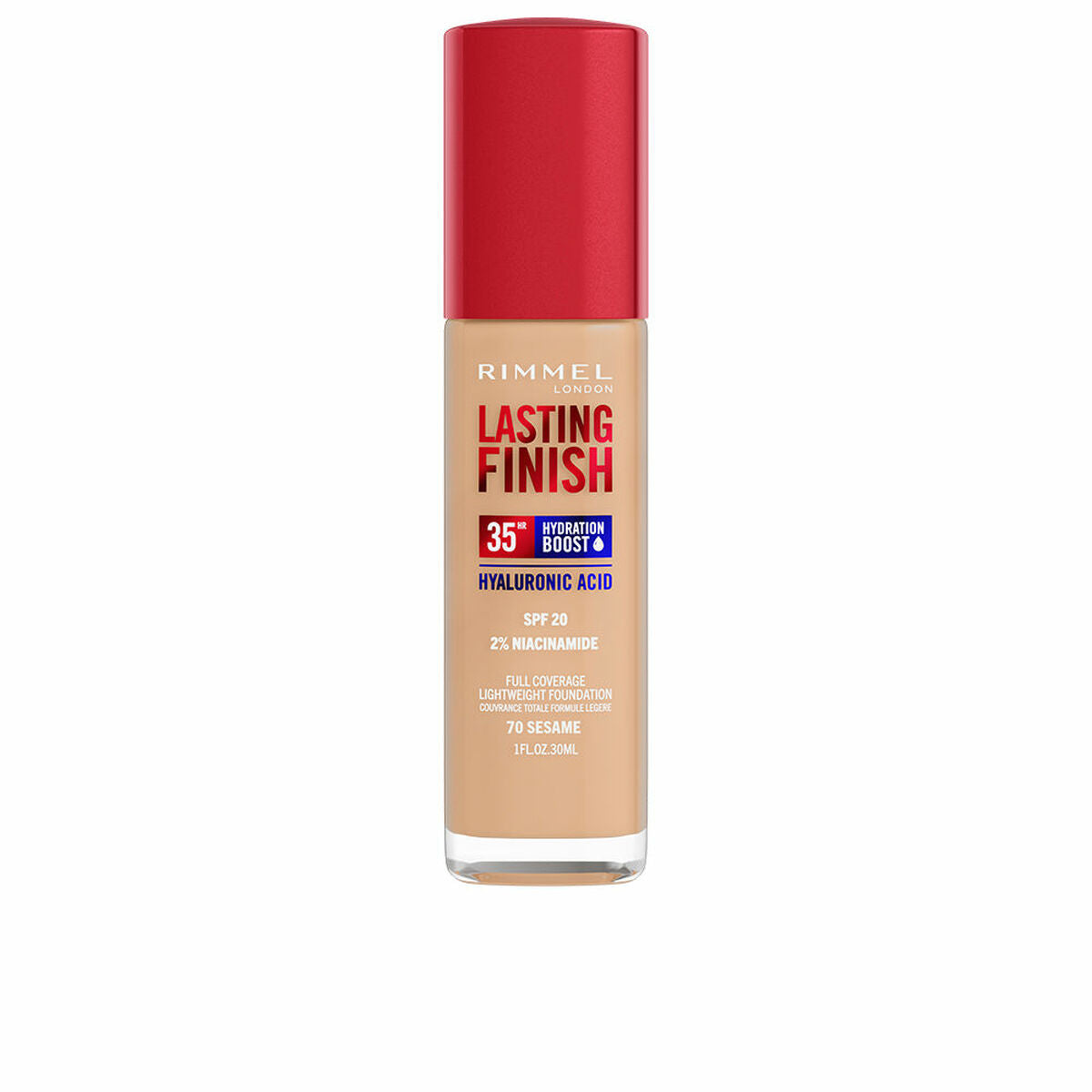 Crème Make-up Base Lasting Finish Nº 070 Sesame Spf 20 30 ml - Rimmel London Maroc - Aylal Beauty